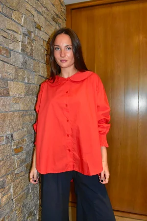 Paloma Tela Peter Pan Blouse Chilli